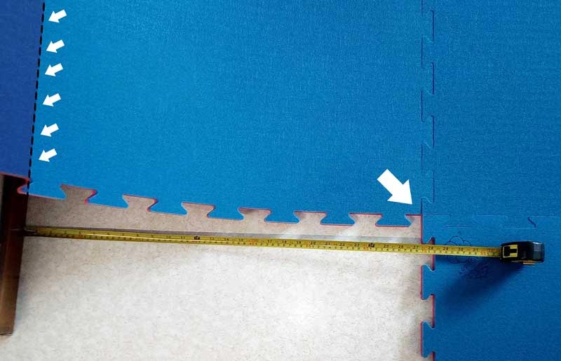 Tatami - Instructions pour couper le long d'un mur